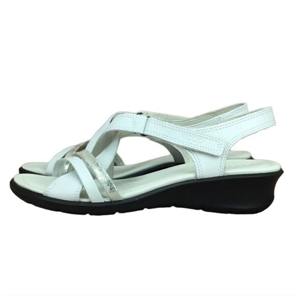 NIB Size EU 41 US 10 10.5 White Felicia Sandal - ECCO - Picture 3 of 5